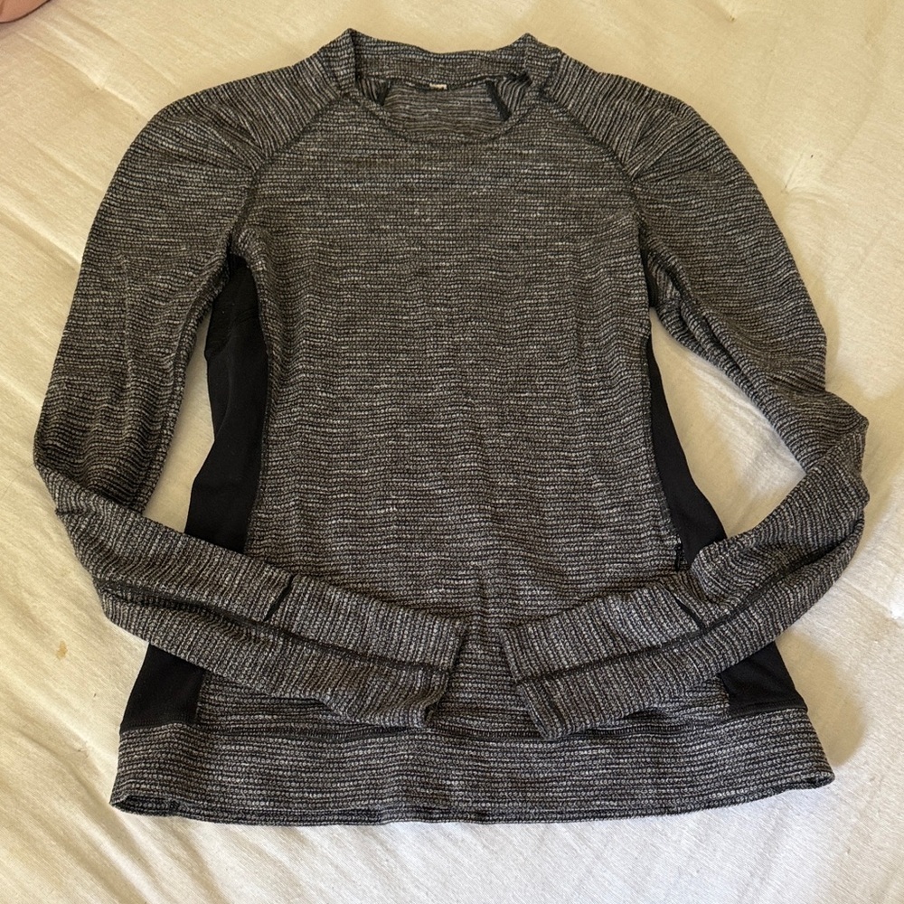 Lululemon think fast long sleeve pullover in coco pique